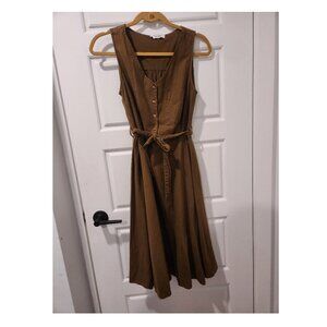 Khaki summer dress, button down